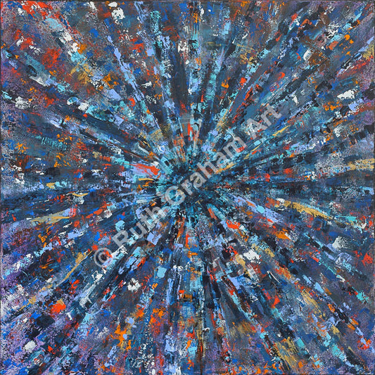 Energetic abstract space art by Ruth Graham